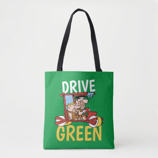 Flintstenen | Fred & Barney - Drive Green Tote Bag (Voorkant)