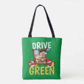Flintstenen | Fred & Barney - Drive Green Tote Bag (Achterkant)