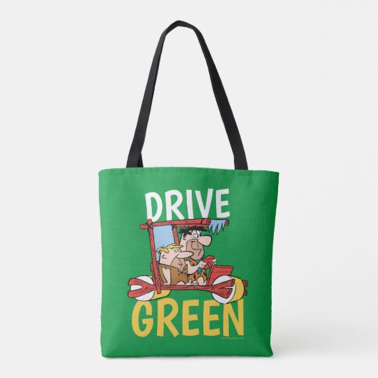 Flintstenen | Fred & Barney - Drive Green Tote Bag (Achterkant)