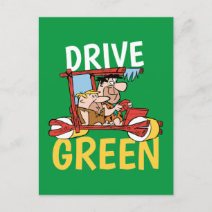 Flintstenen Fred & Barney - Drive Green Uitnodiging Briefkaart