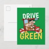 Flintstenen | Fred & Barney - Drive Green Uitnodiging Briefkaart (Voorkant / Achterkant)