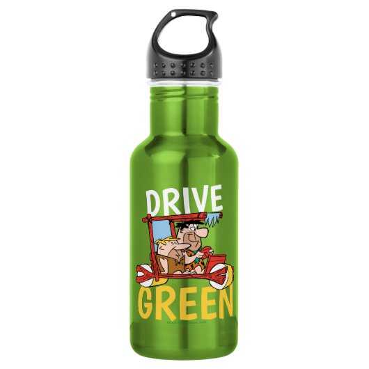 Flintstenen | Fred & Barney - Drive Green Waterfles (Voorkant)