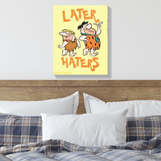 Flintstenen | Fred & Barney - Latere heesters Canvas Afdruk (Insitu (Slaapkamer))