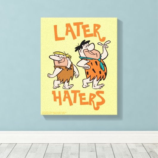 Flintstenen | Fred & Barney - Latere heesters Canvas Afdruk (Insitu (Houten vloer))