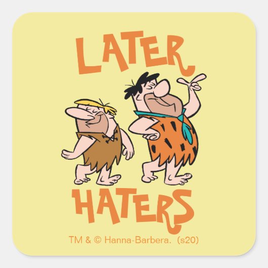 Flintstenen | Fred & Barney - Latere heesters Vierkante Sticker (Voorkant)