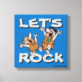 Flintstenen | Fred & Barney - Let's Rock Canvas Afdruk (Voorkant)