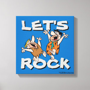 Flintstenen Fred & Barney - Let's Rock Canvas Afdruk