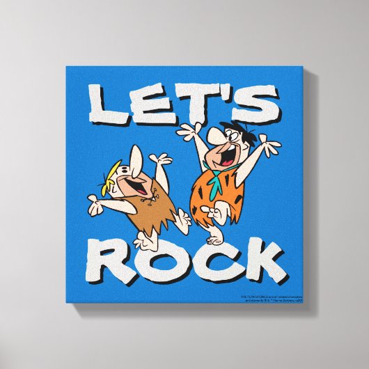 Flintstenen | Fred & Barney - Let's Rock Canvas Afdruk (Voorkant)