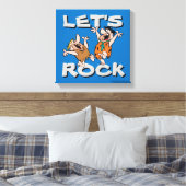 Flintstenen | Fred & Barney - Let's Rock Canvas Afdruk (Insitu (Slaapkamer))