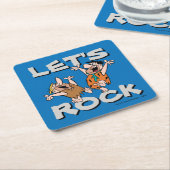Flintstenen | Fred & Barney - Let's Rock Kartonnen Onderzetters (Schuin)