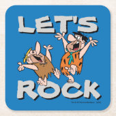 Flintstenen | Fred & Barney - Let's Rock Kartonnen Onderzetters (Voorkant)