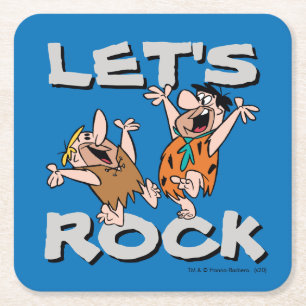 Flintstenen Fred & Barney - Let's Rock Kartonnen Onderzetters