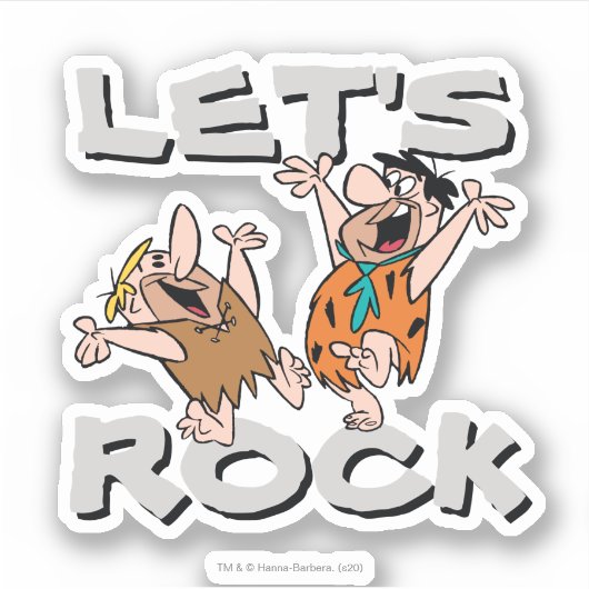 Flintstenen | Fred & Barney - Let's Rock Sticker (Voorkant)