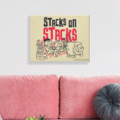 Flintstenen | Fred & Barney - Stacks op stapels Canvas Afdruk (Insitu (Woonkamer))