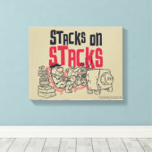 Flintstenen | Fred & Barney - Stacks op stapels Canvas Afdruk (Insitu (Houten vloer))