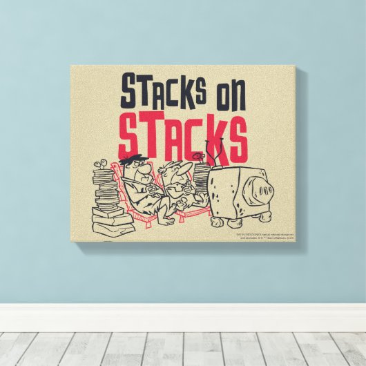 Flintstenen | Fred & Barney - Stacks op stapels Canvas Afdruk (Insitu (Houten vloer))