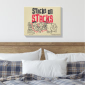 Flintstenen | Fred & Barney - Stacks op stapels Canvas Afdruk (Insitu (Slaapkamer))