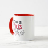 Flintstenen | Fred & Barney - Stacks op stapels Mok (Voorkant links)