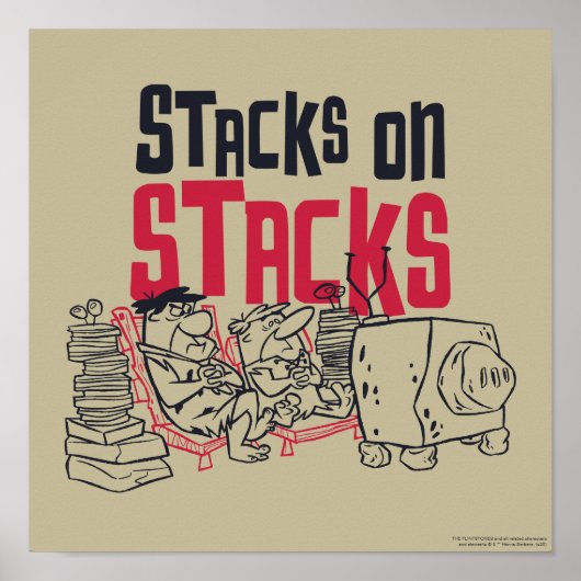 Flintstenen | Fred & Barney - Stacks op stapels Poster (Voorkant)