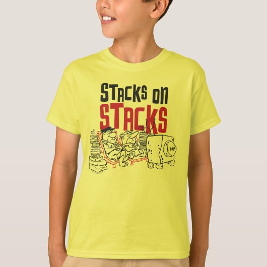 Flintstenen | Fred & Barney - Stacks op stapels T-shirt (Voorkant)