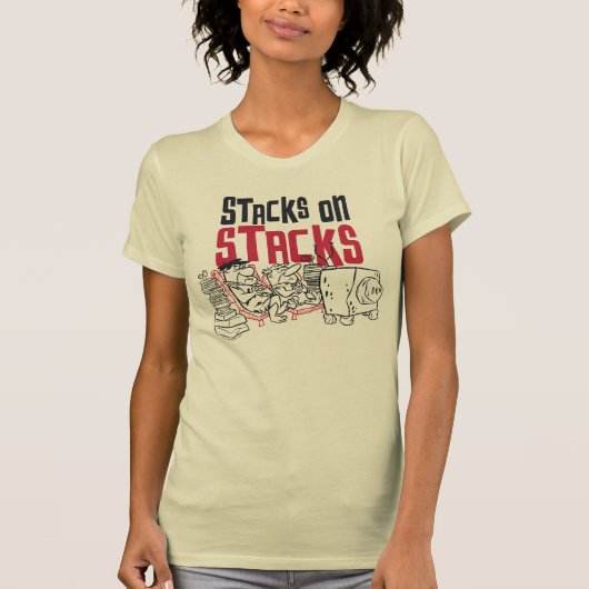 Flintstenen | Fred & Barney - Stacks op stapels T-shirt (Voorkant)