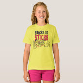 Flintstenen | Fred & Barney - Stacks op stapels T-shirt (Voorkant volledig)
