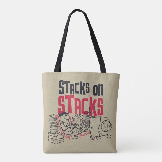 Flintstenen | Fred & Barney - Stacks op stapels Tote Bag (Achterkant)