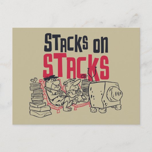 Flintstenen | Fred & Barney - Stacks op stapels Uitnodiging Briefkaart (Voorkant)