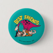 Flintstenen | Fred & Dino - Beste vrienden Ronde Button 5,7 Cm (Voorkant)