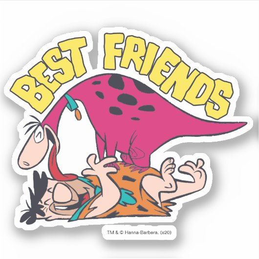 Flintstenen | Fred & Dino - Beste vrienden Sticker (Voorkant)