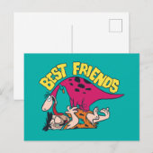 Flintstenen | Fred & Dino - Beste vrienden Uitnodiging Briefkaart (Voorkant / Achterkant)