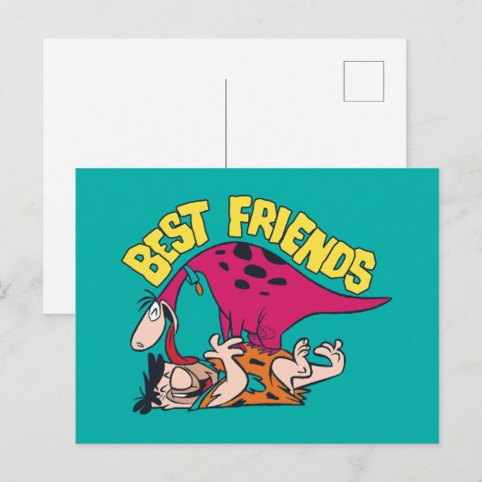 Flintstenen | Fred & Dino - Beste vrienden Uitnodiging Briefkaart (Voorkant / Achterkant)