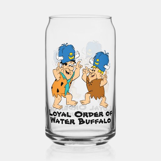 Flintstenen | Fred- en Barney-waterbuffels Blikvorm Glas (Achterkant)