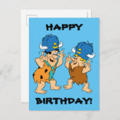 Flintstenen | Fred- en Barney-waterbuffels Briefkaart (Voorkant / Achterkant)