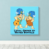 Flintstenen | Fred- en Barney-waterbuffels Canvas Afdruk (Insitu (Houten vloer))