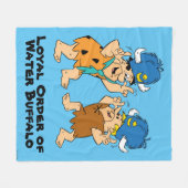 Flintstenen | Fred- en Barney-waterbuffels Fleece Deken (Voorkant (Horizontaal))