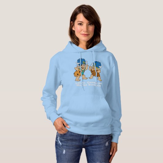 Flintstenen | Fred- en Barney-waterbuffels Hoodie (Voorkant volledig)