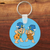 Flintstenen | Fred- en Barney-waterbuffels Sleutelhanger (Voorkant)