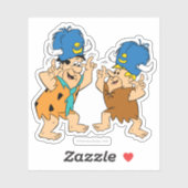 Flintstenen | Fred- en Barney-waterbuffels Sticker (Vel)