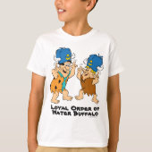 Flintstenen | Fred- en Barney-waterbuffels T-shirt (Voorkant)