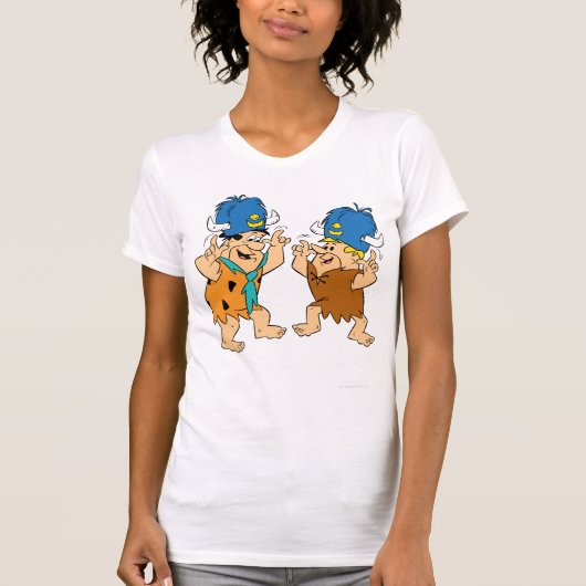 Flintstenen | Fred- en Barney-waterbuffels T-shirt (Voorkant)