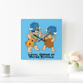 Flintstenen | Fred- en Barney-waterbuffels Vierkante Klok (Huis)