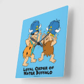 Flintstenen | Fred- en Barney-waterbuffels Vierkante Klok (Hoek)