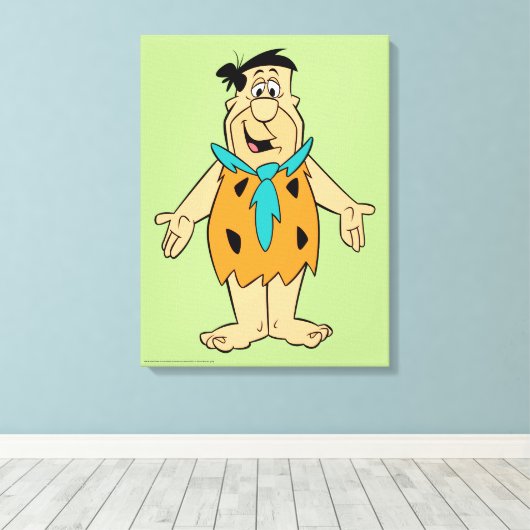 Flintstenen | Fred Flintstone Canvas Afdruk (Insitu (Houten vloer))