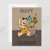 Flintstenen | Fred Flintstone Dancing Briefkaart (Voorkant / Achterkant)