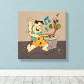Flintstenen | Fred Flintstone Dancing Canvas Afdruk (Insitu (Houten vloer))