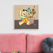 Flintstenen | Fred Flintstone Dancing Canvas Afdruk (Insitu (Woonkamer))