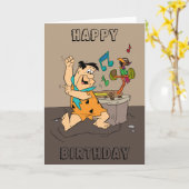 Flintstenen | Fred Flintstone Dancing Kaart (Gele Bloem)