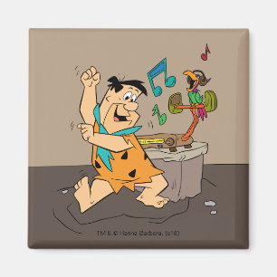 Flintstenen   Fred Flintstone Dancing Magneet