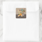 Flintstenen | Fred Flintstone Dancing Vierkante Sticker (Tas)